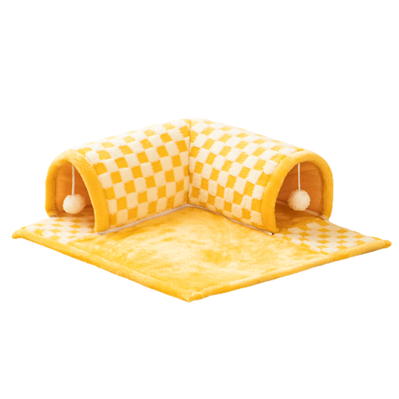 2-in-1 funny plush pet tunnel cat bed &dog bed  for Indoor Cats