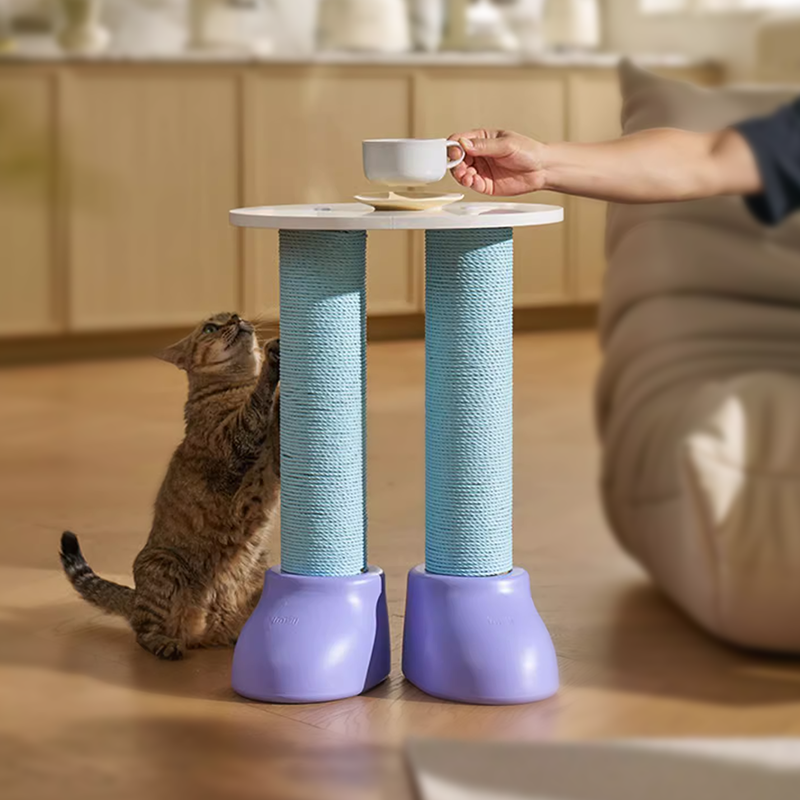 Boot-Shaped Cat Tree: Scratcher & Cave & Side Table