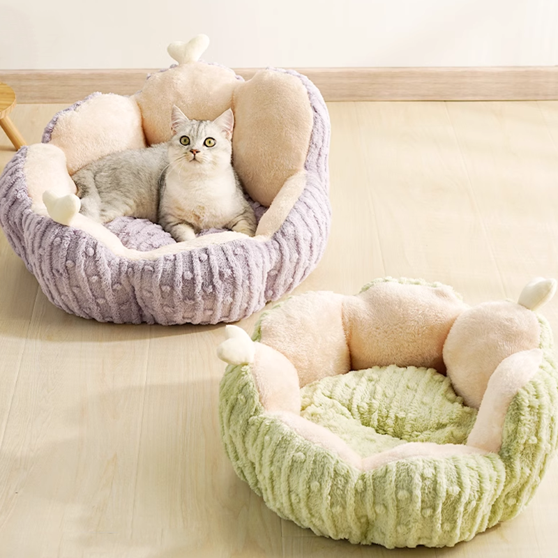 Cactus Shaped Cat Bed 2 Color Comfortable Cat Bed, PP Cotton Round Cat Beds