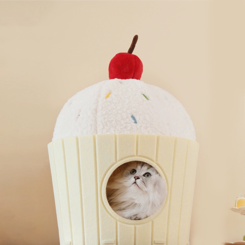 Cute Ice Cream Cat Bed, Big Space, Pet Furniture, Supplies, Pet/Cat House, Sleeping Nest