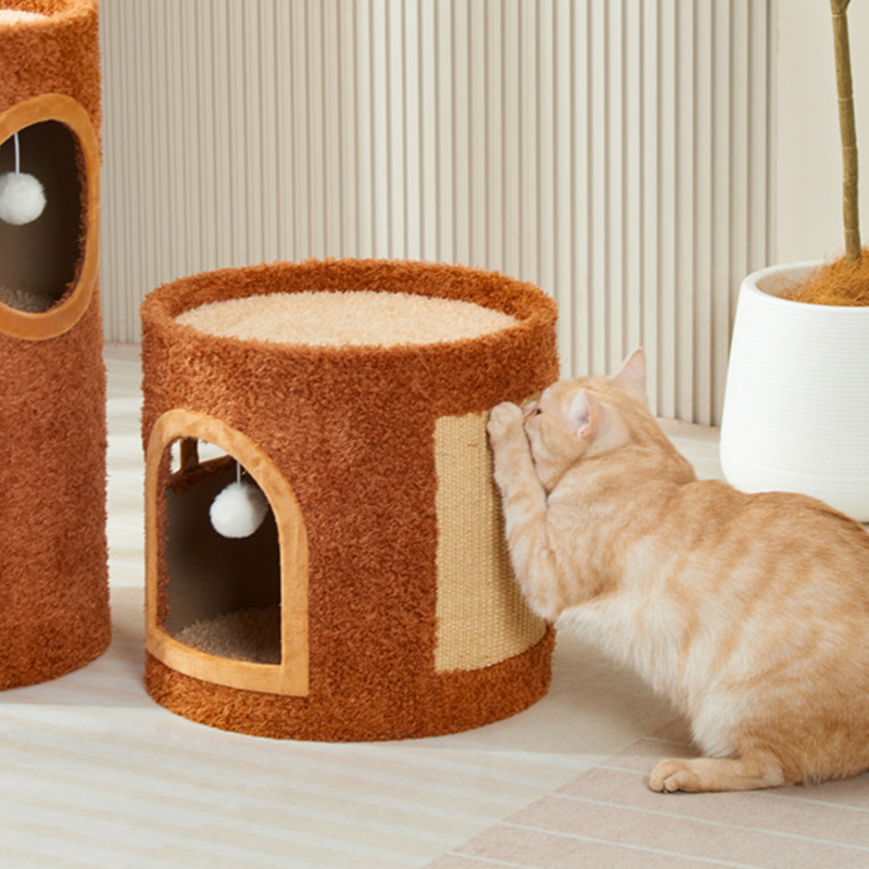 Treehouse Cat tree Cat Tower with Scratch Table＆Soft Cushion, Beautiful Cat House