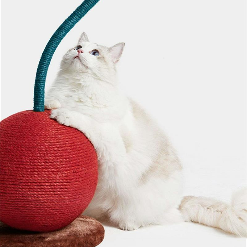 orange Cat scratch ball with Sisal Rope cherry Cat Toy