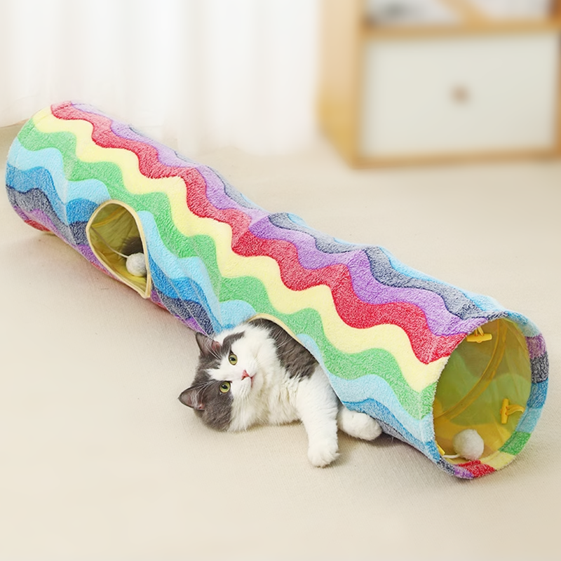 Elves in the Cat Tunnel cat toy Rainbow Cat Tunnel Bed