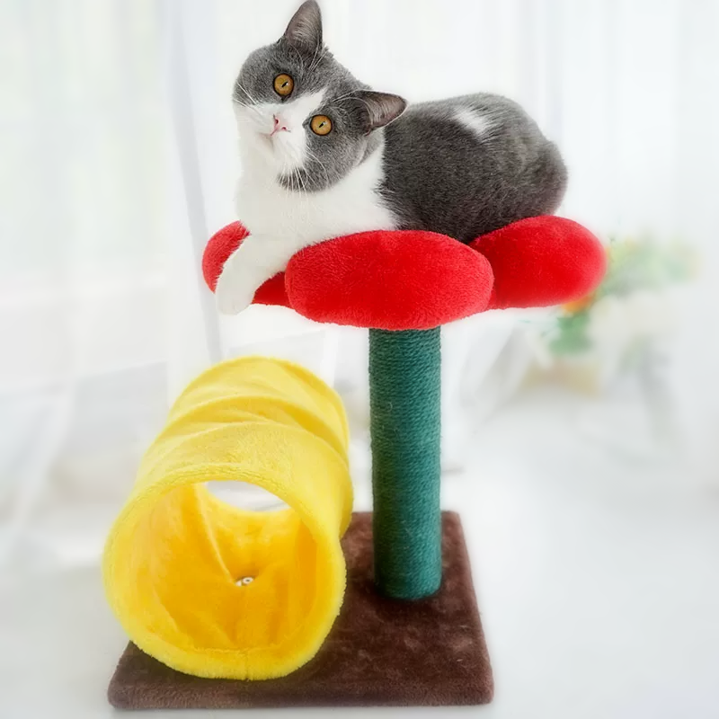 Flower Cat Tree With Tunnel Petal Jumping Platform