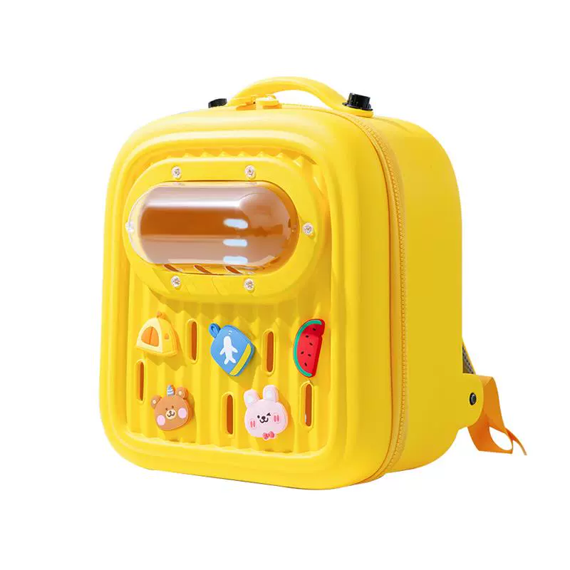 Cartoon Cat Carrier Backpack Large Yellow Pet Bag